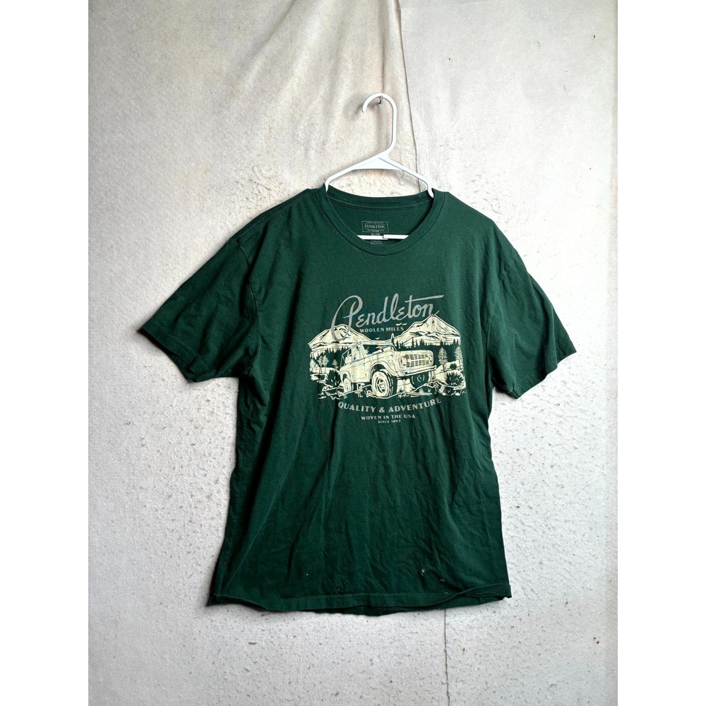 Pendleton Off Road Trails Graphic T-Shirt Mens XL Green Graphic Cotton Pullover